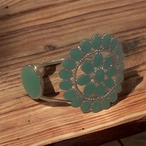 Vintage turquoise and silver cuff bracelet